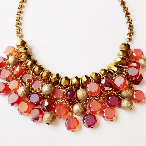 Vintage Faceted Glass Bead Bib Choker - Picture 4 of 5